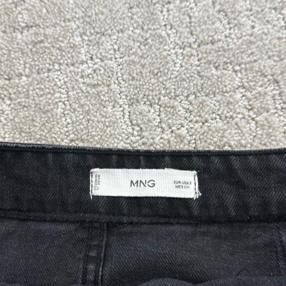 Mango black denim mini skirt grey gray black jean wraparound cargo wrap - Picture 3 of 8